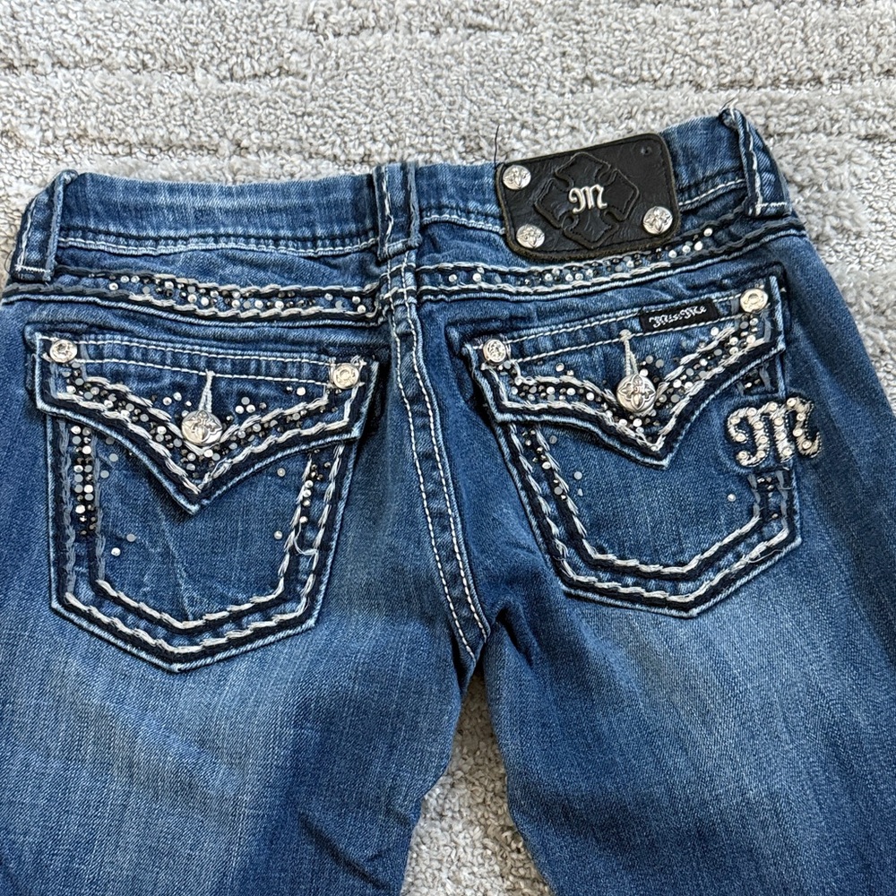 Miss Me Blue Embellished Boot Cut Jeans 26 x 33